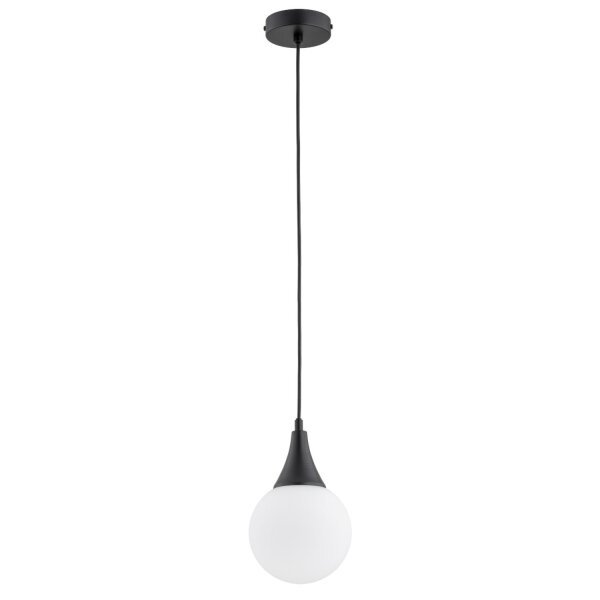 Hängelampe blendarm Glas Schwarz E14 L:15 cm wohnlich