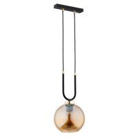 H&auml;ngelampe Glas Bernstein E27 L:20 cm Modern dekorativ