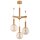 Deckenlampe 3-flammig Holz Glas Bernstein E14 B:38 cm