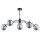 Deckenlampe 5-flammig Rauchglas Schwarz E14 L:85 cm