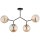 Deckenlampe Metall Glas Schwarz Bernstein E14 L:64 cm