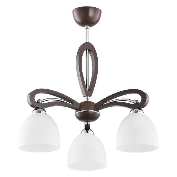 Deckenlampe blendarm 3-flammig Holz Braun E27 L:45 cm