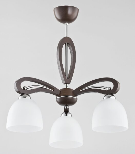 Deckenlampe blendarm 3-flammig Holz Braun E27 L:45 cm