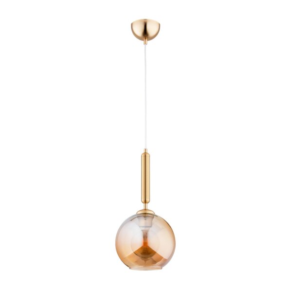 Hängelampe blendarm Glas Gold Bernstein E27 L:20 cm