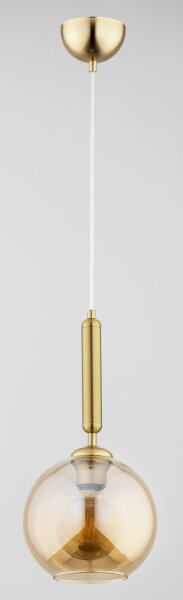 Hängelampe Glas Gold Bernstein E27 L:25 cm wohnlich