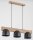Hängelampe 3-flammig Holz Natur E27 L:70 cm wohnlich
