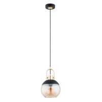 H&auml;ngelampe Glas Bernstein E27 L:20 cm Modern wohnlich