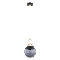 Pendelleuchte Rauchglas Schwarz E27 L:20 cm Modern