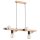 H&auml;ngelampe 6-flammig Holz Natur E27 L:80 cm wohnlich