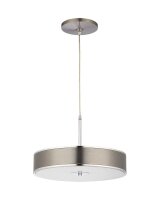 Runde H&auml;ngelampe in Silber Metall &Oslash;40cm LORSAN
