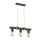 Pendelleuchte 3-flammig Holz Schwarz E27 L:60 cm Skandi