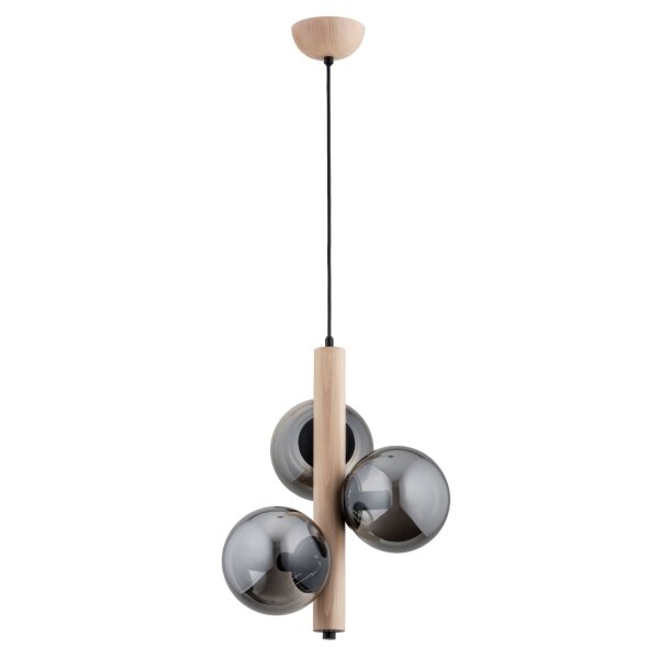 Hängelampe 3-flammig Rauchglas E14 L:35 cm dekorativ