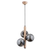 H&auml;ngelampe 3-flammig Rauchglas E14 L:35 cm dekorativ