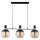 H&auml;ngelampe Glas Schwarz Bernstein 3-flammig E27 L:85 cm