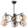 Deckenlampe Schwarz Glas Bernstein E14 B:60 cm 6-flmg