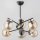 Deckenlampe Schwarz Glas Bernstein E14 B:60 cm 6-flmg