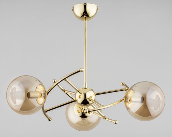 Deckenlampe 3-flammig Glas Gold Bernstein E14 L:49 cm