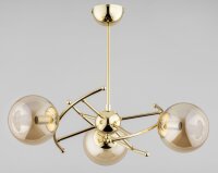 Deckenlampe 3-flammig Glas Gold Bernstein E14 L:49 cm