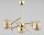 Deckenlampe 3-flammig Glas Gold Bernstein E14 L:49 cm