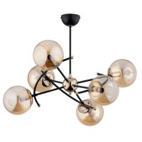 Deckenleuchte 6-flammig Schwarz Bernstein E14 B:61 cm