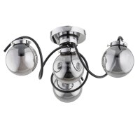 Deckenleuchte 4-flammig Rauchglas Chrom E14 B:52 cm