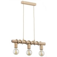 Hängelampe Skandinavisch 3-flammig Holz Natur E27 13 cm