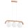 H&auml;ngelampe 3-flammig Glas Holz E14 L:58 cm dekorativ
