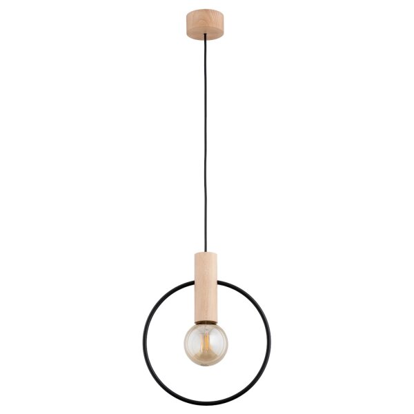 Hängelampe Holz Natur E27 L:27,5 cm Modern dekorativ