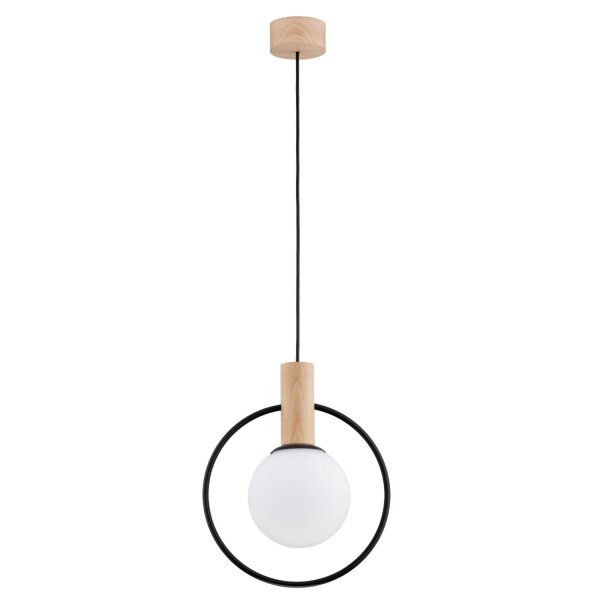 Pendelleuchte Glas Holz E14 L:27,5 cm Modern wohnlich