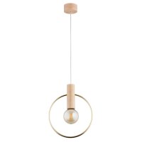 H&auml;ngelampe Holz E27 L:27,5 cm Skandinavisch wohnlich