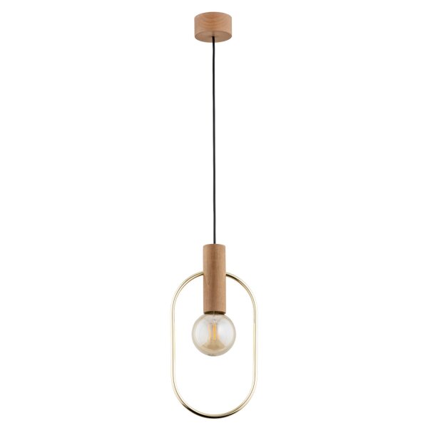 Hängelampe Holz Natur E27 L:18,5 cm Modern dekorativ