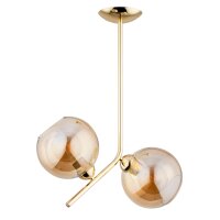 Deckenlampe 2-flammig Glas Gold Bernstein E27 H:65 cm
