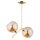 Deckenlampe 2-flammig Glas Gold Bernstein E27 H:65 cm
