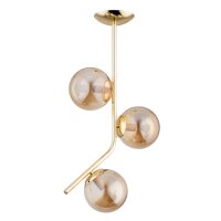 Deckenleuchte 3-flammig Glas Gold Bernstein E14 L:35 cm