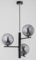 Pendelleuchte 3-flammig Rauchglas Schwarz E14 L:38 cm