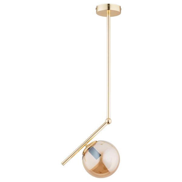 Deckenlampe Glas Gold Bernstein E14 L:24 cm wohnlich