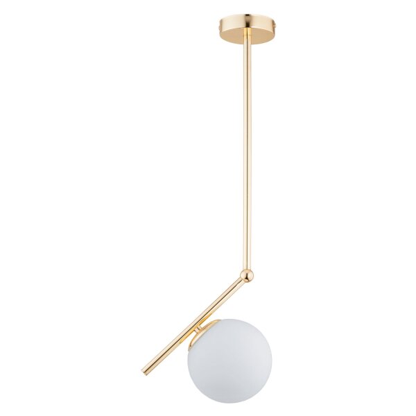 Deckenlampe Glas Weiß Glas E14 H:68 cm Kugel Modern
