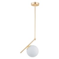 Deckenlampe Glas Wei&szlig; Glas E14 H:68 cm Kugel Modern