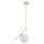 Deckenlampe Glas Weiß Glas E14 H:68 cm Kugel Modern