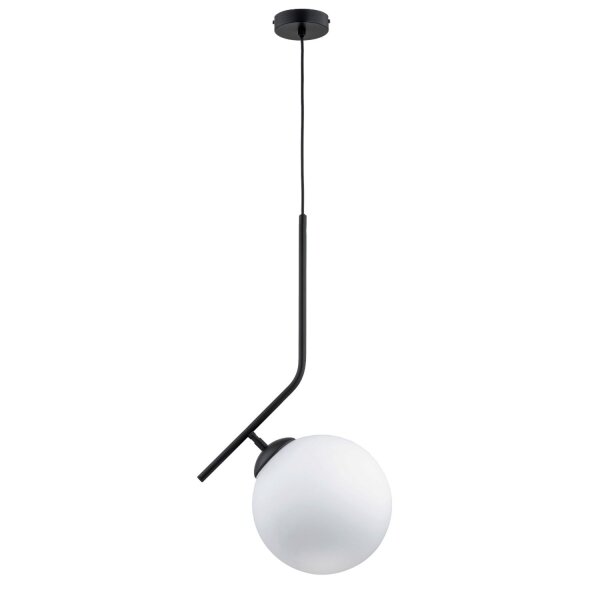 Hängelampe blendarm Glas Schwarz E27 L:27 cm Modern
