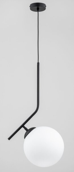 Hängelampe blendarm Glas Schwarz E27 L:27 cm Modern