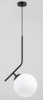 Hängelampe blendarm Glas Schwarz E27 L:27 cm Modern