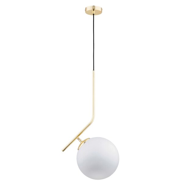 Hängelampe blendarm Glas Gold E27 L:27 cm dekorativ