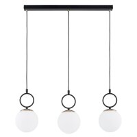 Pendelleuchte Glas Metall Schwarz 3-flammig E14 L:72 cm