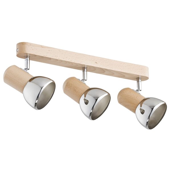Deckenspot flexibel 3-flammig Metall Chrom E27 54 cm