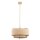 Pendelleuchte Holz Stoff Schirm E27 L:49 cm dekorativ