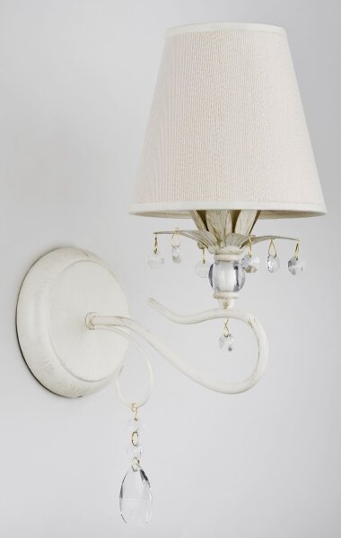 Wandleuchte Stoff Weiß E14 B:14 cm Modern blendarm