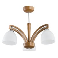 Deckenleuchte 3-flammig Glas Wei&szlig; Natur E14 B:50 cm