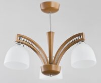 Deckenleuchte 3-flammig Glas Weiß Natur E14 B:50 cm