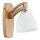 Wandlampe Glas Holz Weiß Natur E27 B:22 cm dekorativ